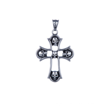 Modeaccessoires Titanium Stahlkreuz Anhänger Edelstahl Schmuck Schmuck Kopf Eagle Kopfkreuz Halskette